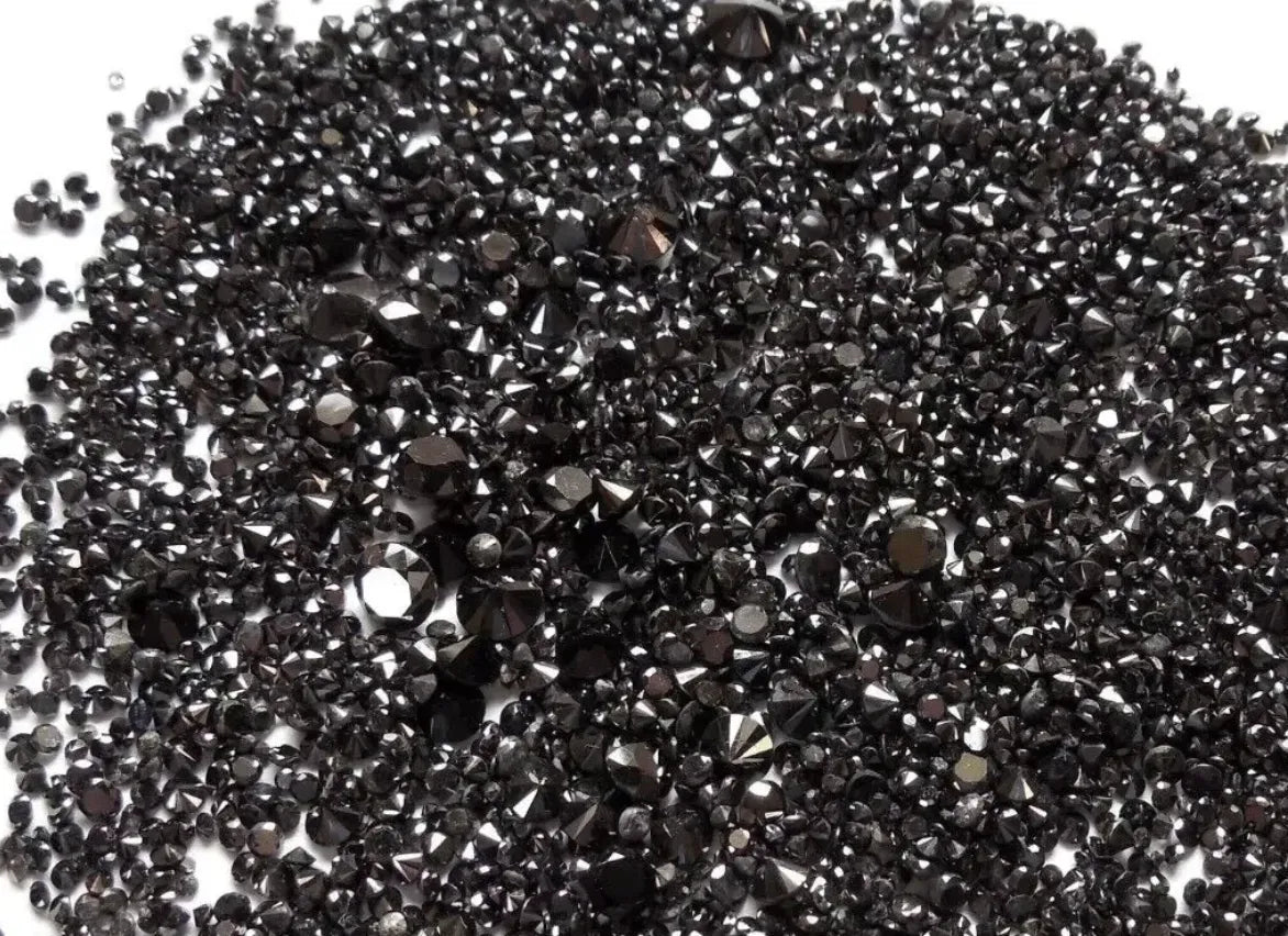 1CTW Natural Loose Black Diamond Lot - Round - 1mm-3mm (mixed)