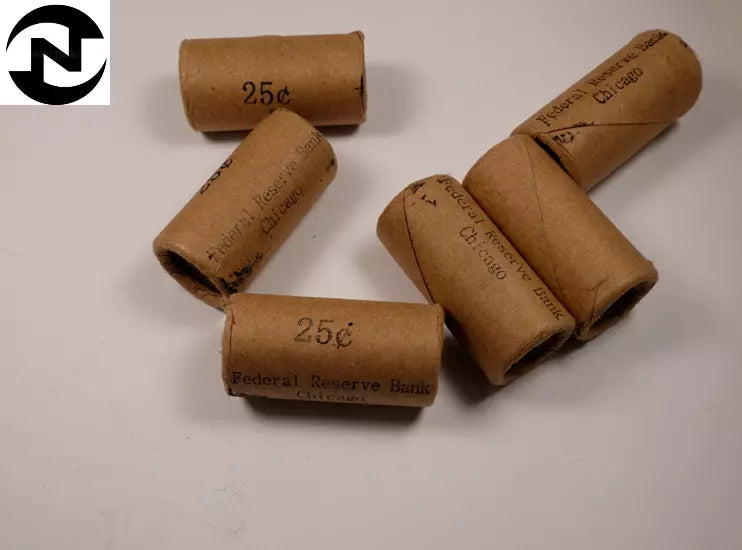 Lincoln Wheat Cent SEALED 25C Roll ~ Half Roll ~ Federal Reserve Bank Chicago