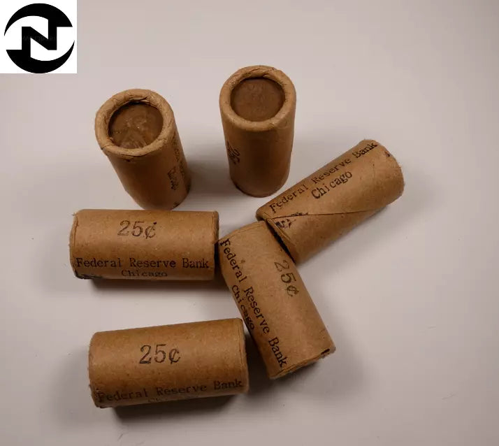 Lincoln Wheat Cent SEALED 25C Roll ~ Half Roll ~ Federal Reserve Bank Chicago