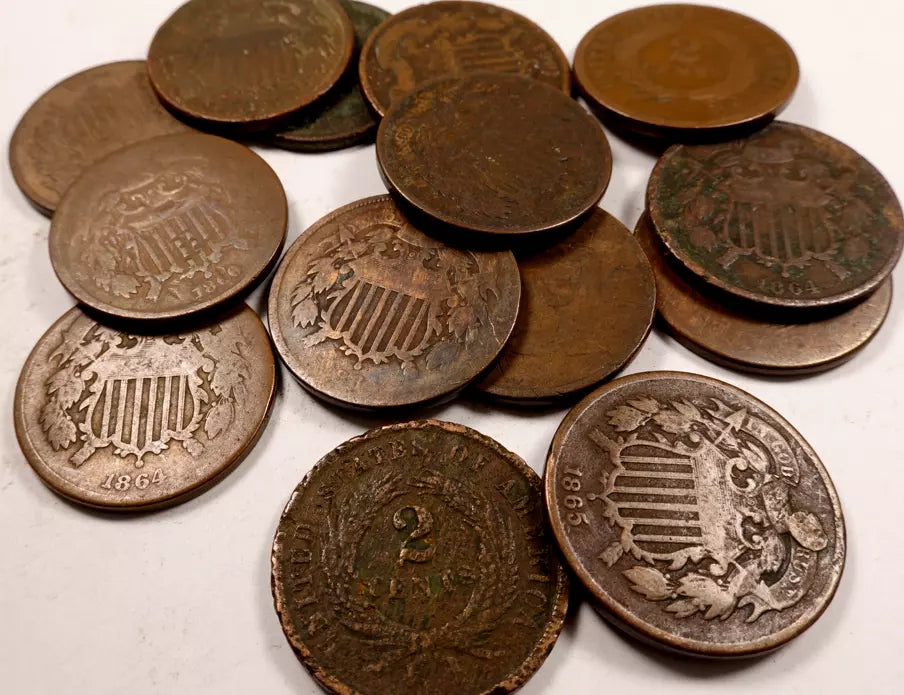 Two Cent Lot - With Dates - 2 Coin Set
