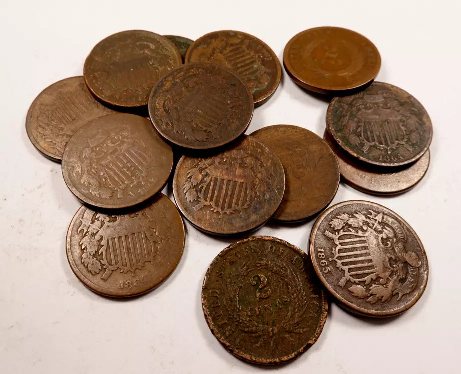 Two Cent Lot - With Dates - 2 Coin Set