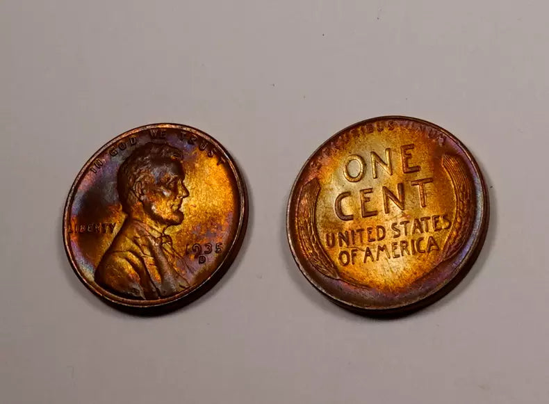1935-D Lincoln Wheat Cent Roll Gem BU Red/Toned