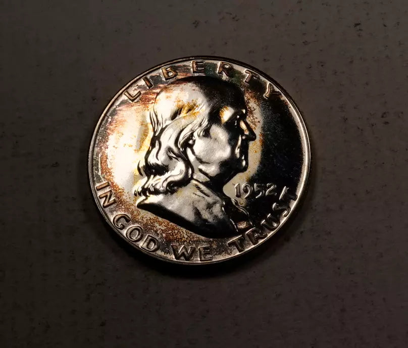 1952 Franklin Half Dollar - Gem Proof++ (rainbow toned)
