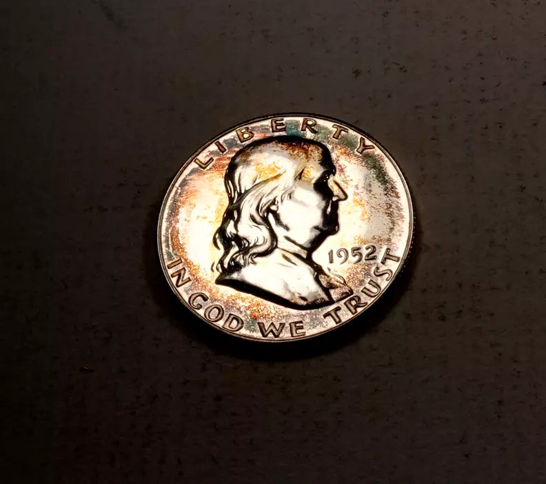 1952 Franklin Half Dollar - Gem Proof++ (rainbow toned)