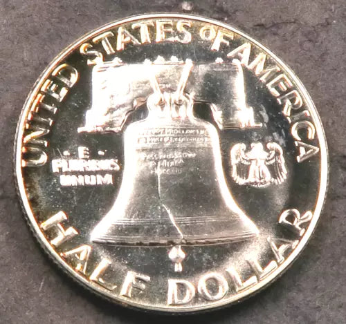 1954 Franklin Half Dollar - Gem Proof CAMEO (rainbow toned)