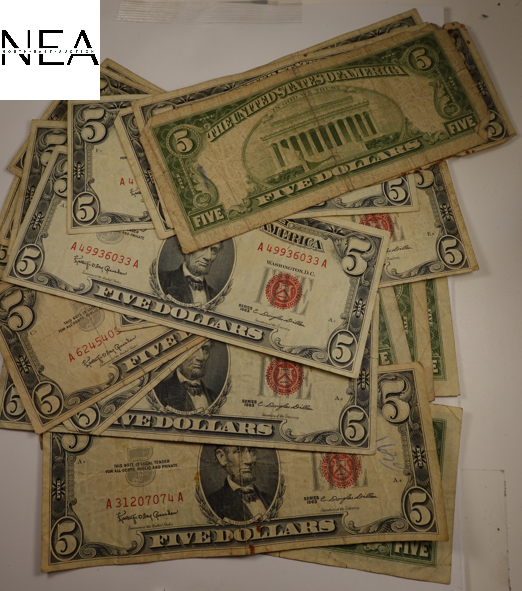 1963 Five Dollar Red Seal Note - Average Circulated