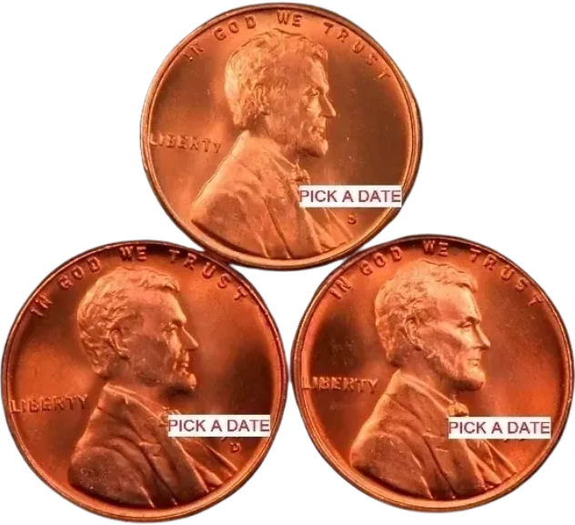 Lincoln Wheat Cent Set - Gem BU Red