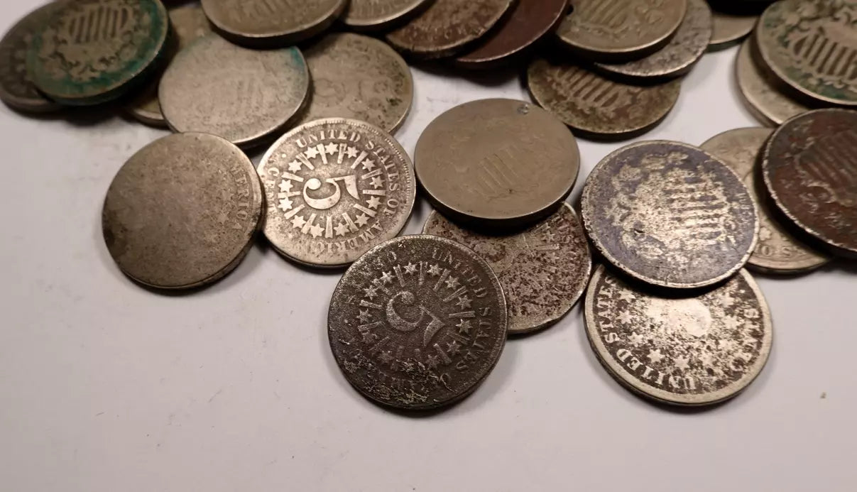Shield Nickel Lot - Low Grade/Problem - 5 Coin Set