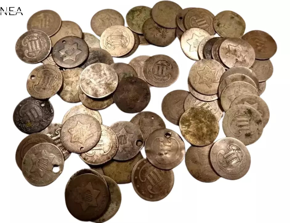Silver Three Cent Coin Lot - Low Grade/Cull - 2 Coin Set