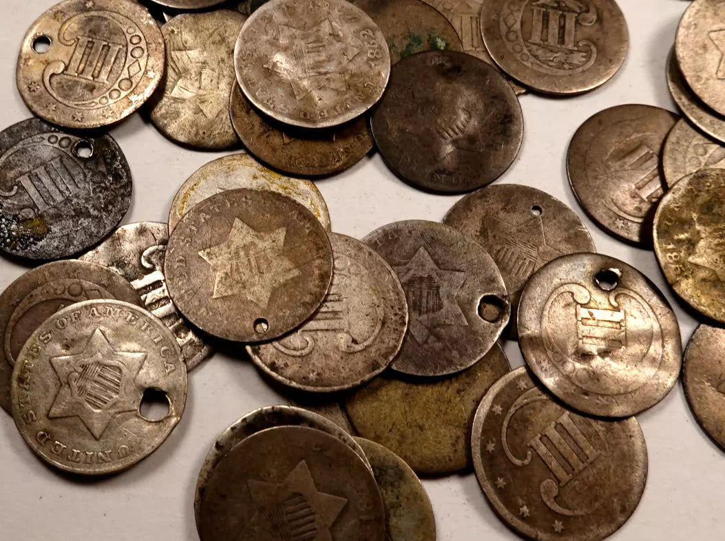 Silver Three Cent Coin Lot - Low Grade/Cull - 2 Coin Set
