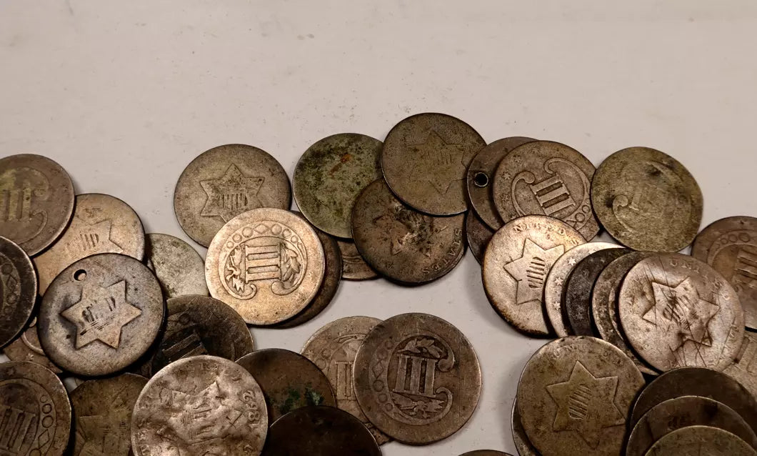 Silver Three Cent Coin Lot - Low Grade/Cull - 2 Coin Set