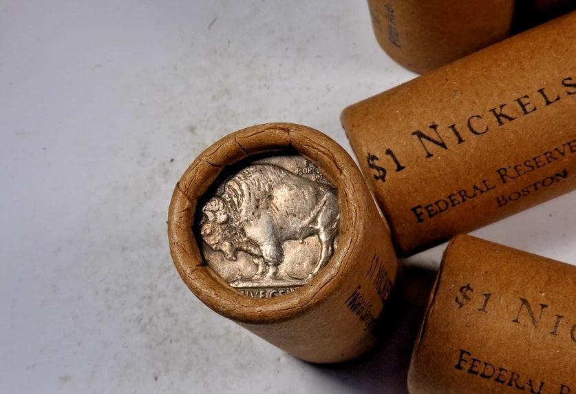 Sealed Buffalo Nickel Half Roll - Federal Reserve Boston