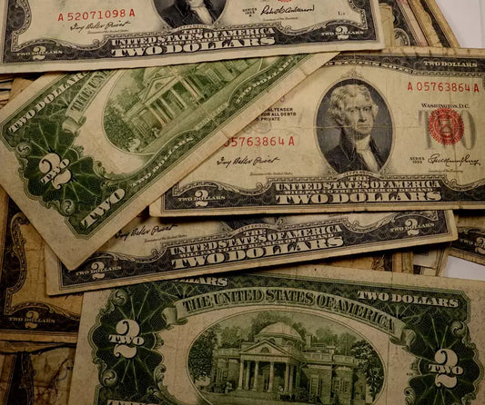 1953 Two Dollar Red Seal Note - Average Circulated