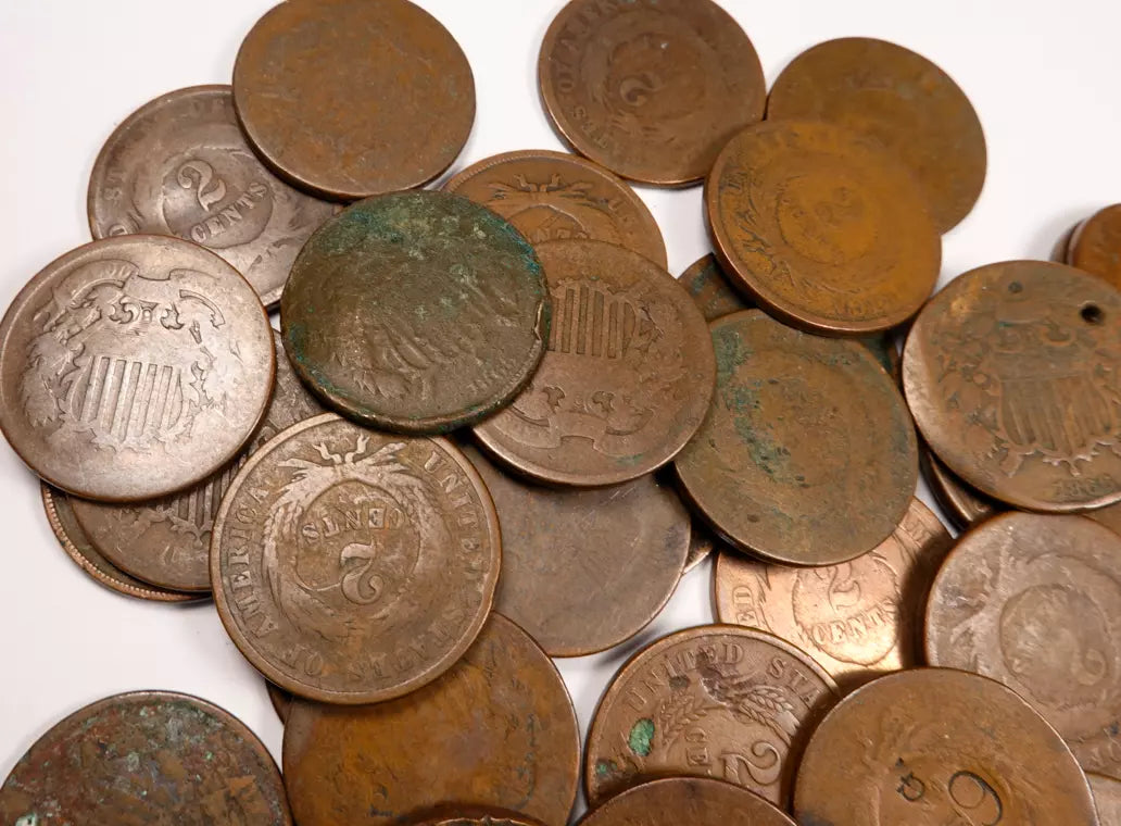 Two Cent Mixed Lot - 5 Coin Set