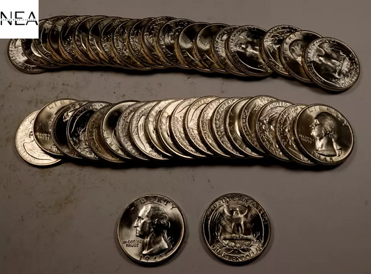 1945-S Washington Quarter Roll - Gem BU