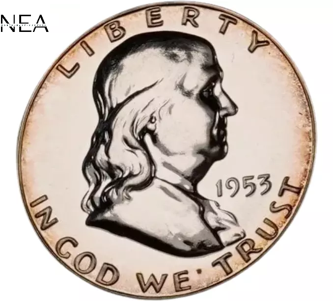 1953 Franklin Half Dollar - Gem Proof++ (rainbow toned)