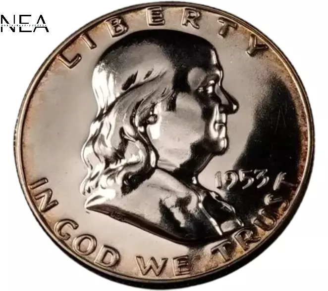 1953 Franklin Half Dollar - Gem Proof++ (rainbow toned)