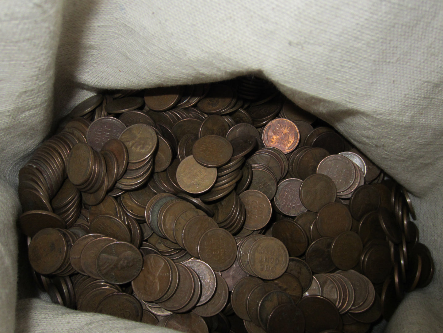 (2) 5,000 Wheat Cent Bag Lot ~ Good Mix of Dates