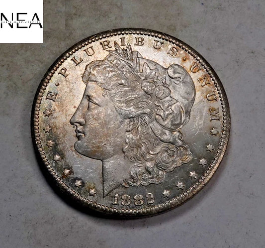 1882-CC Morgan Dollar ~ Gem BU Proof Like + Rainbow Toned