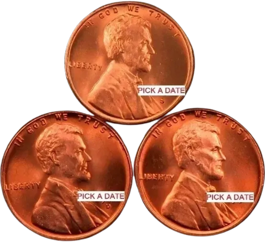 Lincoln Wheat Cent Set - Gem BU Red