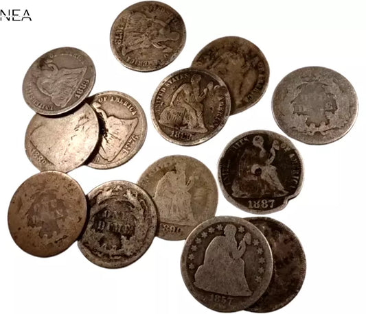 Seated Liberty Dime Lot - With Dates - 2 Coin Set