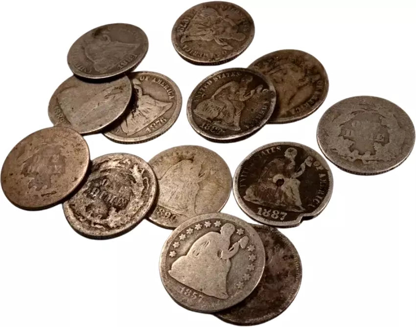 Seated Liberty Dime Lot - With Dates - 2 Coin Set